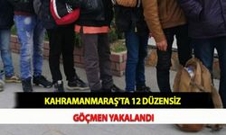 Kahramanmaraş'ta 12 Düzensiz Göçmen Yakalandı