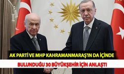 AK Parti ve MHP Kahramanmaraş'ın da İçinde Bulunduğu 30 Büyükşehir İçin Anlaştı