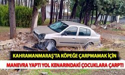 Kahramanmaraş'ta Köpeğe Çarpmamak İçin Manevra Yaptı Yol Kenarındaki Çocuklara Çarptı