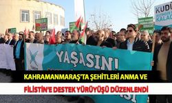 Kahramanmaraş'ta Şehitleri Anma ve Filistin'e Destek Yürüyüşü Düzenlendi