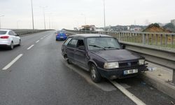 Tekeri çıkan otomobil bariyere çarptı: 1 yaralı