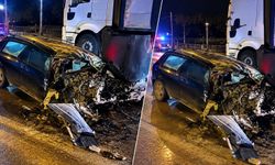 Kahramanmaraş’ta otomobil park halindeki TIR’a çarptı