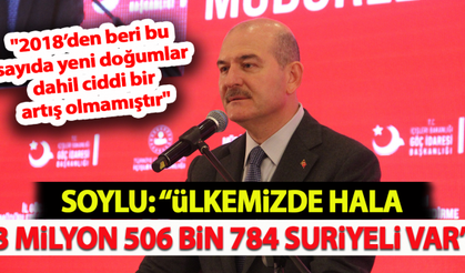 Soylu: "Ülkemizde hala 3 milyon 506 bin 784 Suriyeli var"