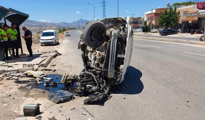 Kahramanmaraş'ta otomobil devrildi: Sürücü yaralandı
