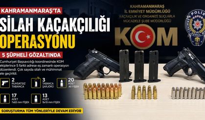 Kahramanmaraş’ta Silah Kaçakçılığı Operasyonu: 5 Gözaltı