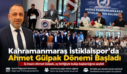Kahramanmaraş İstiklalspor'da Ahmet Gülpak başkan seçildi