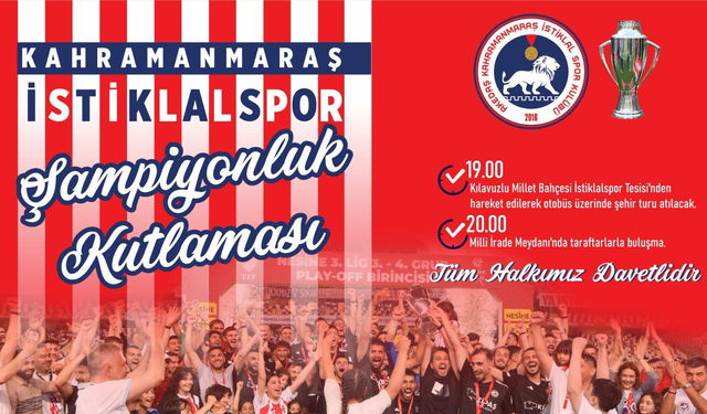 İstiklalspor, Şampiyonluk Coşkusunu Taraftarıyla Kutlayacak
