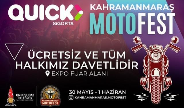 Kahramanmaraş Motofest Yarın Başlıyor