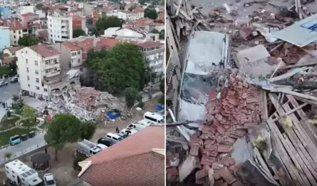 Depremin Vurduğu Sındırgı Havadan Görüntülendi