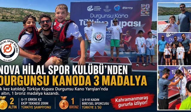 Kahramanmaraşlı Spor Kulübü'nden durgunsu kanoda 3 madalya