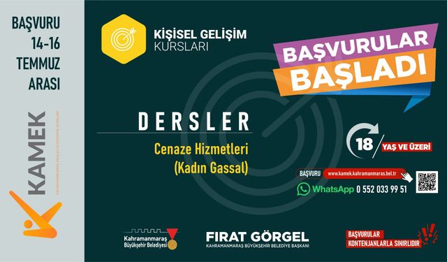 Kadın Gassal Kursuna KAMEK'te Başvurular Başladı!
