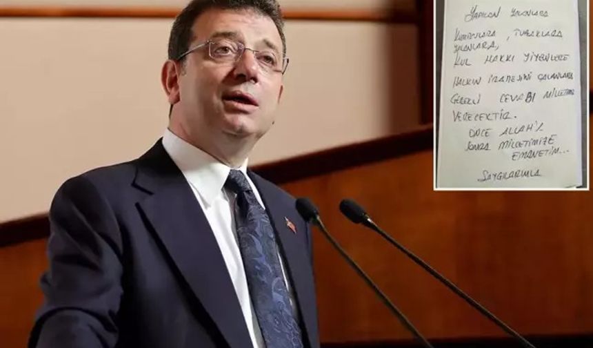 Gözaltına Alınan İmamoğlu'ndan El Yazısı İle Not
