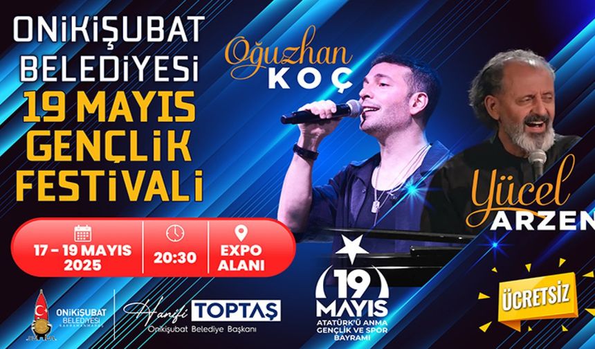 Onikişubat Gençlik Festivali, Oğuzhan Koç konseriyle Başlıyor
