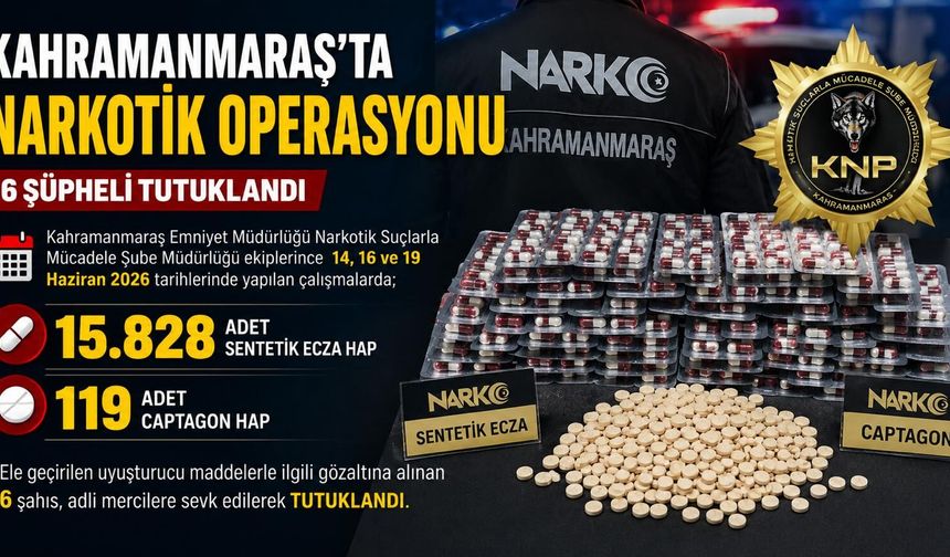 Kahramanmaraş'ta Narkotik Operasyonu: 6 tutuklama
