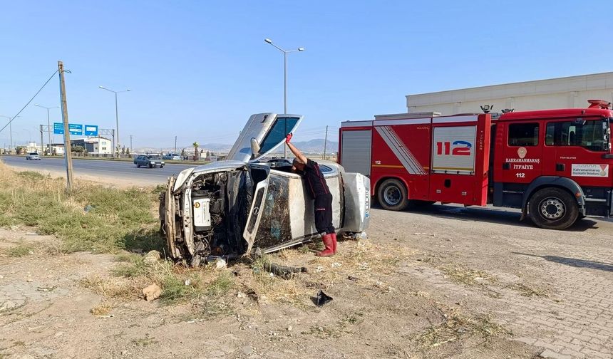 Kahramanmaraş'ta Otomobil Takla Attı: 2 Yaralı