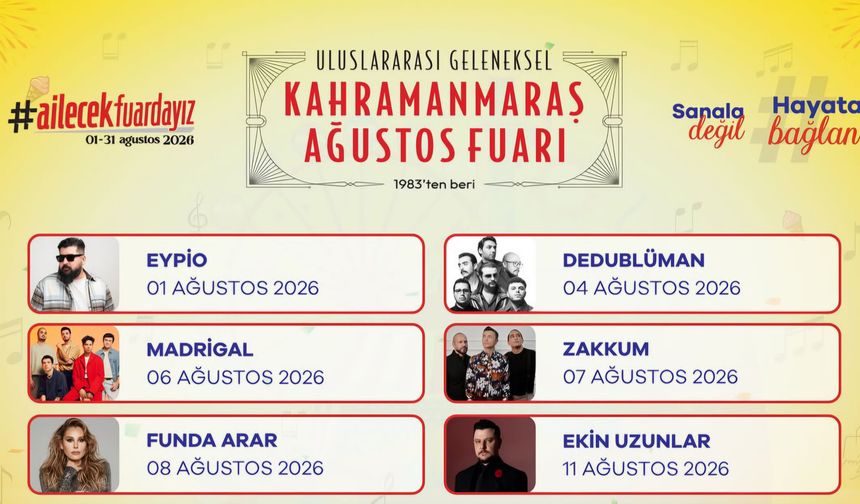 Geleneksel Ağustos Fuarı Konser Takvimi Belli Oldu