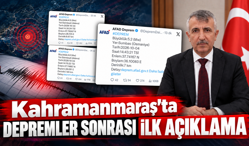 Kahramanmaraş’ta deprem sonrası açıklama geldi