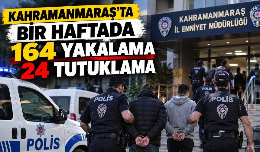 Kahramanmaraş Emniyetinden bir haftalık asayiş bilançosu
